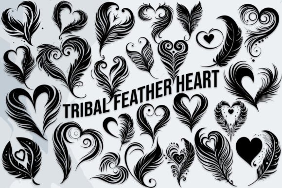 Tribal Feather Heart Font for Editorial Design